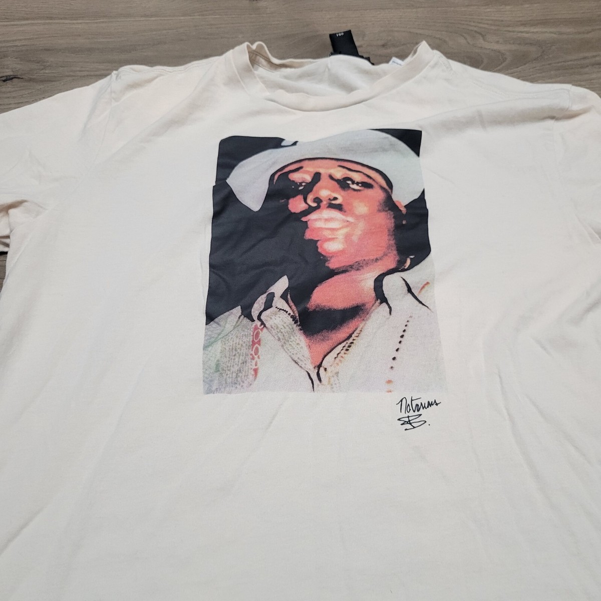 Notorious BIG Biggie Shirt Men Small Beige 90s Music Rap Hip