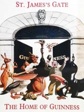 Guinness Beer - At St. James Gate, w. Animals NEW METAL SIGN: 9x12" Ships Free