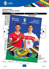 #44 AUSTRIA v TURKEY 2 July 2024 EURO Round of 16 FAN 12 pg + OFFICIAL LINESUP