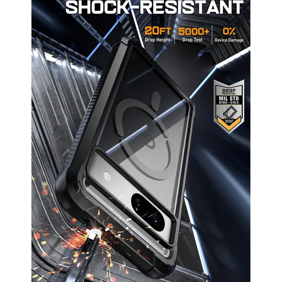 For Google Pixel 8 8 Pro 8A Case Poetic Built-in Screen with MagSafe Clear Cover - Image 4 of 4