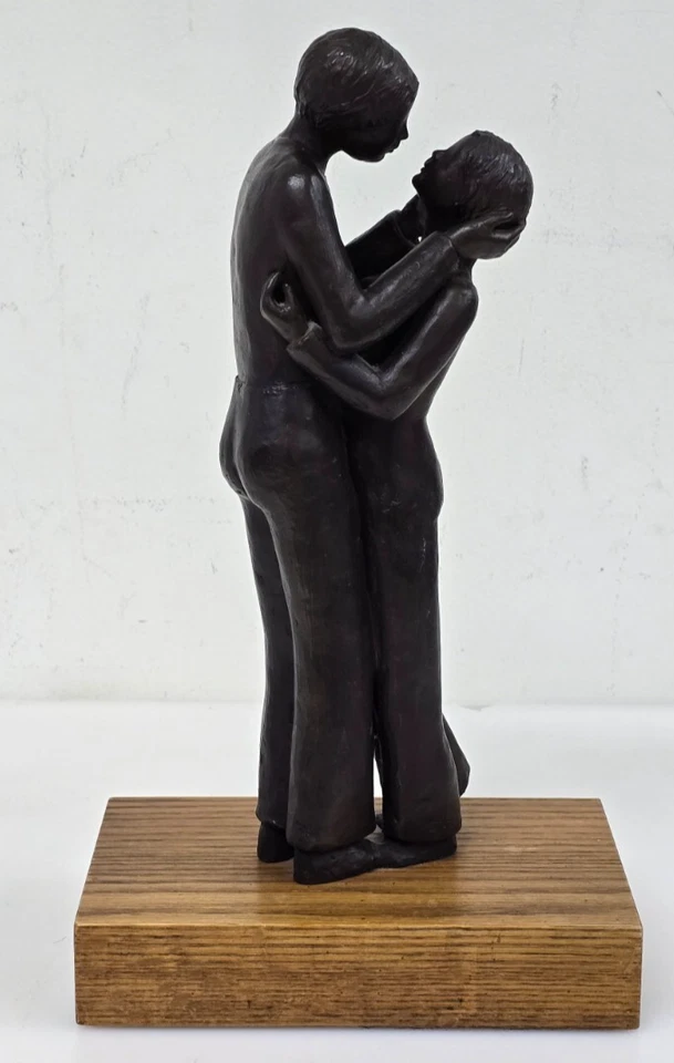 RARO Firmado por JUDI '84 "Conversación Silenciosa" Escultura de Bronce 13" Alto Foto 4 de 4