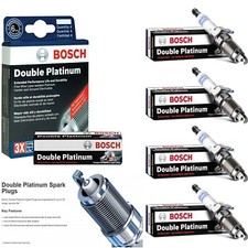 4 X Spark Plugs Bosch Double Platinum 2014-2017 for VOLKSWAGEN JETTA L4-1.8L