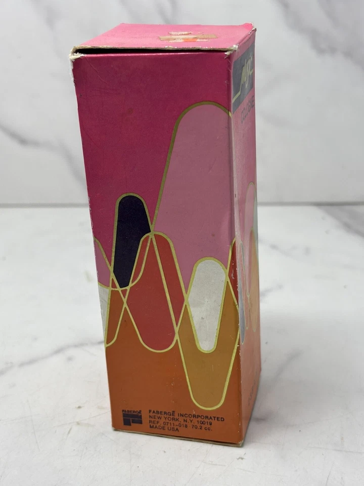 音乐 Faberge Cologne Splash 2 3/8 fl. 盎司 全新带盒 1970 年代复古 — 第 3/4 张图片