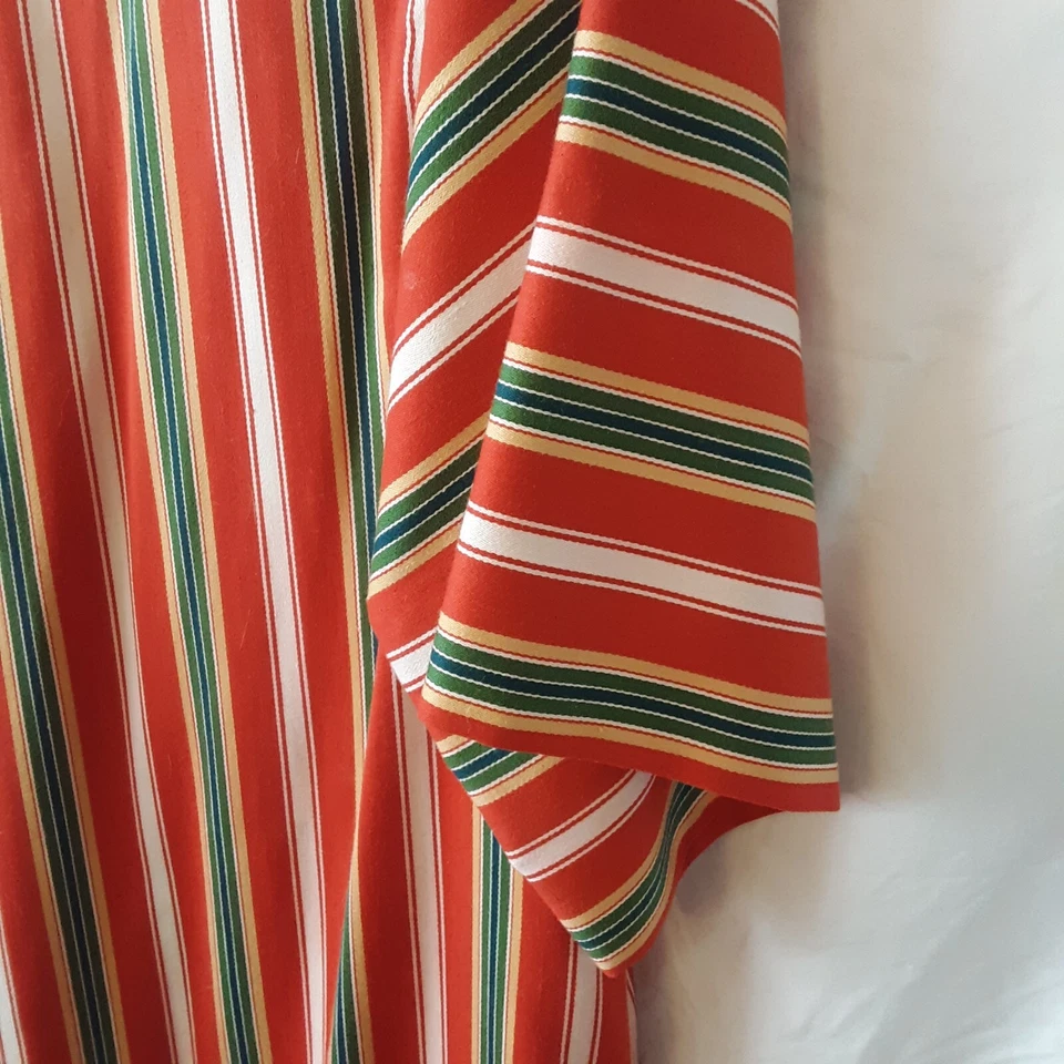 Vestido Kimono Mod Vintage Para Mujer Años 70 Caramelo Rayas Túnica Arco Iris de California Foto 3 de 4