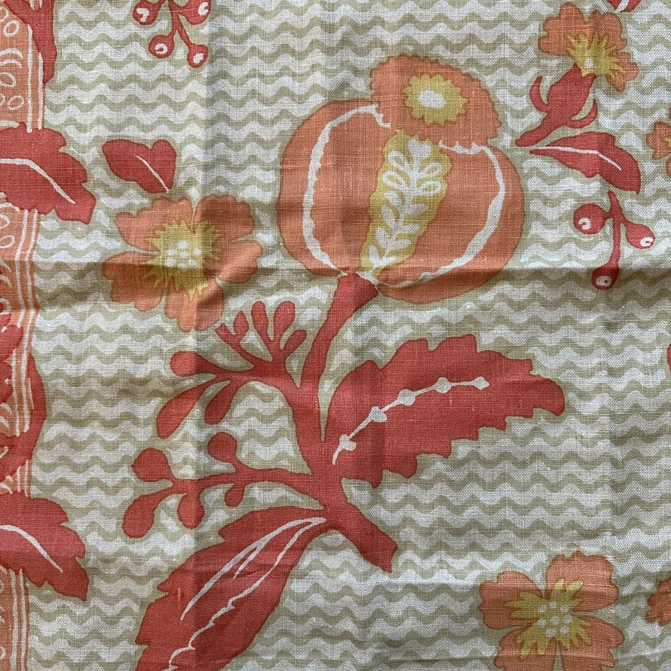 Bailey & Griffin Sample Fabric 100% Linen Coral Color - Image 4 of 4