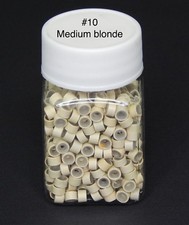 500PCS SILICONE LINED MICRO LINK RING BEADS HAIR EXTENSION CRIMP BEAD 10