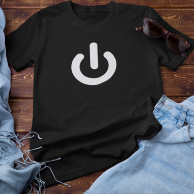 STANDBY SYMBOL T-SHIRT (Power Gadget Bloke Gamer Elektriker Teenager Telefon aus)