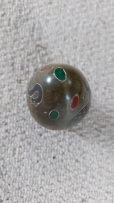 Kenyan Grey Stone Egg Hand Crafted and Hand Painted Flamingo Design -277 - Image 1 of 4