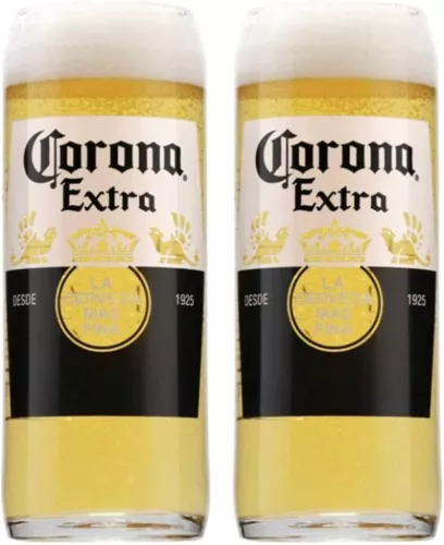 Official 2 x Nucleated Corona Extra Pint Glass Original Glass - Clear, 1pints
