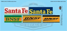 BNSF Santa Fe Railroad Hood Door Replacement Decals N Scale Set​