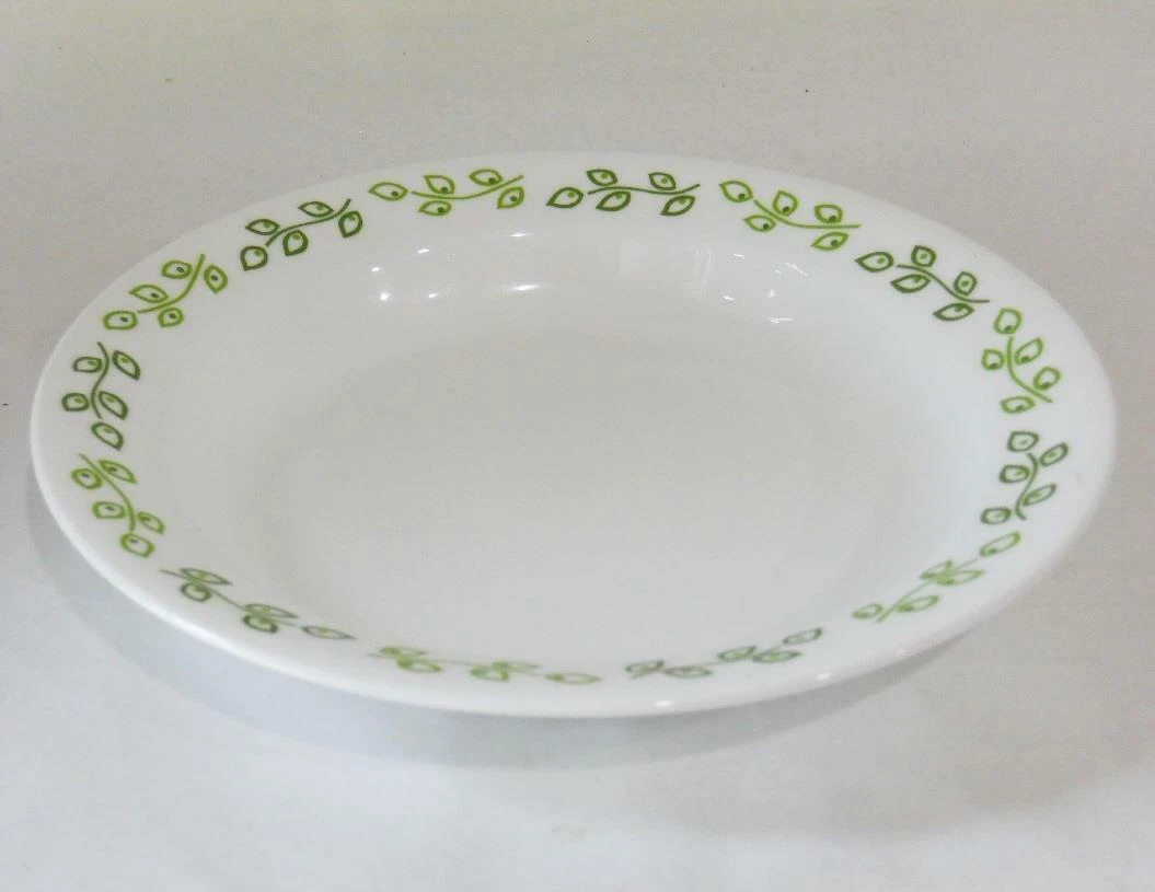 1 NEW Corelle NEO LEAF 15 oz BOWL Flat Rimmed SOUP PLATE Green
