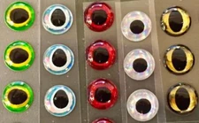 5mm ADHESIVE 3D EYES. YOU PICK COLOR. FLY TYING, JIG / LURE MAKING CRAFTS 13/64"