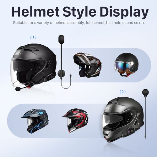 FX10C Interfono Moto Auricolare Bluetooth 5.4 Citofono 10 Mesh Radio FM - Foto 4 di 13