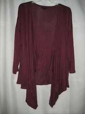 Attention ¾ Sleeve Burgundy Open Cardigan 3X  