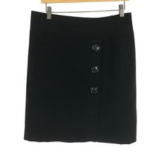 NWT Womens Size 12 Talbots Black 60s Retro Mod Knee-Length A-line Skirt
