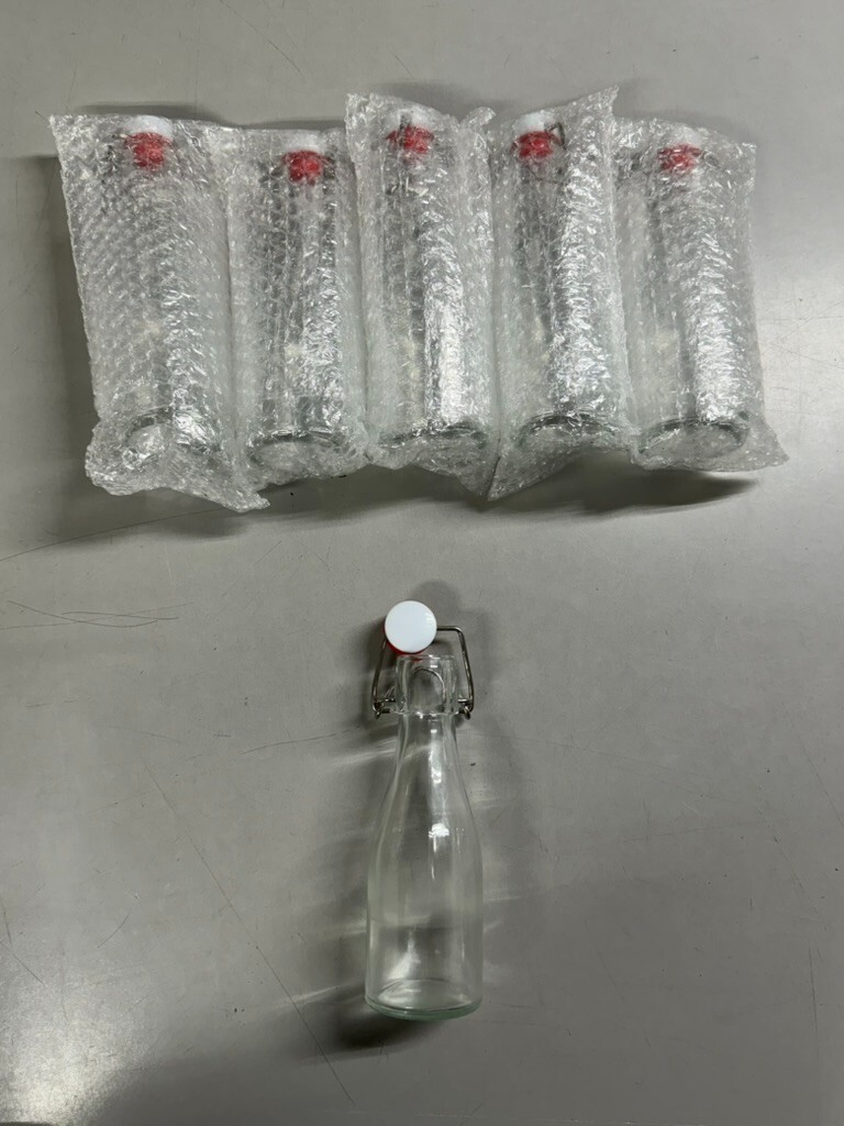 EBOOT Swing Top Easy Cap Clear Glass Bottles, Round, 5 Oz, S