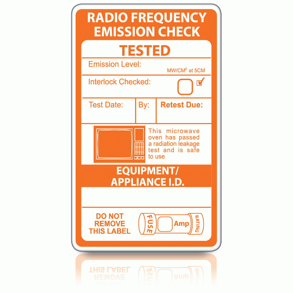 Microwave Emission Test Labels for Portable Appliance Testing | eBay