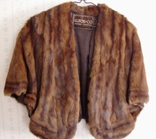 Vintage G Fox  Co Hartford Connecticut Collared Mink Stole Cape Excellent Cond