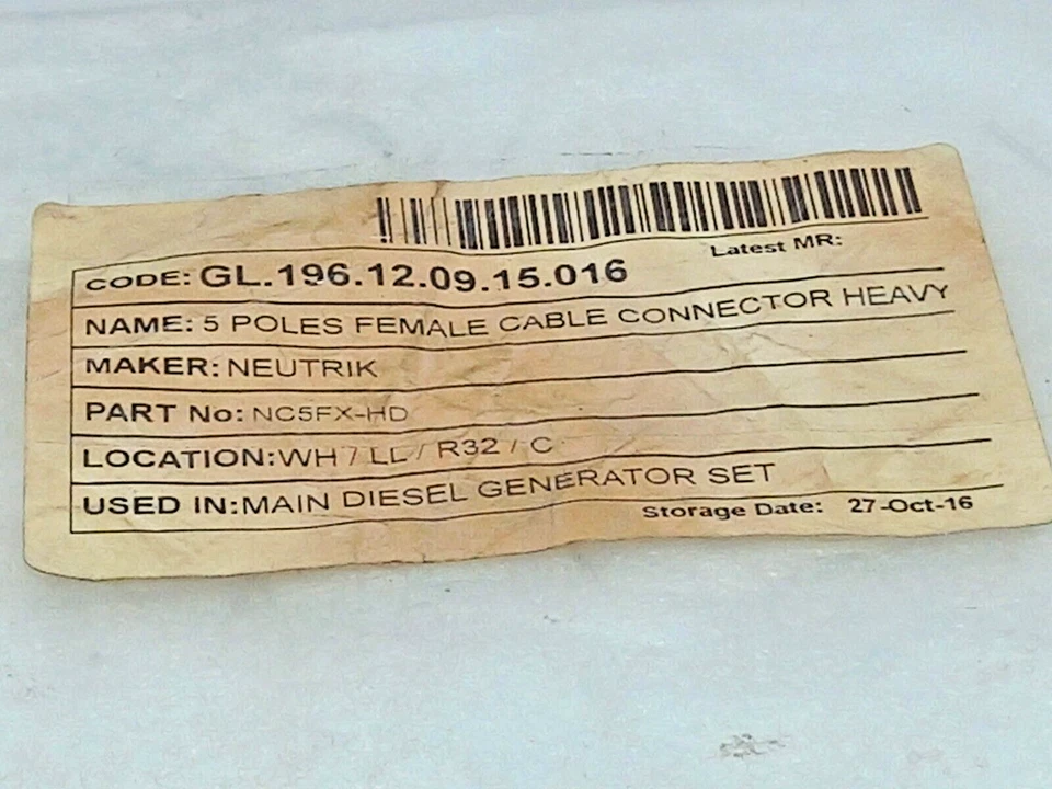 Neutrik NC5FX-HD 5Pole Female Cable Connector Heavy 8PCs In Lot - Image 2 of 4