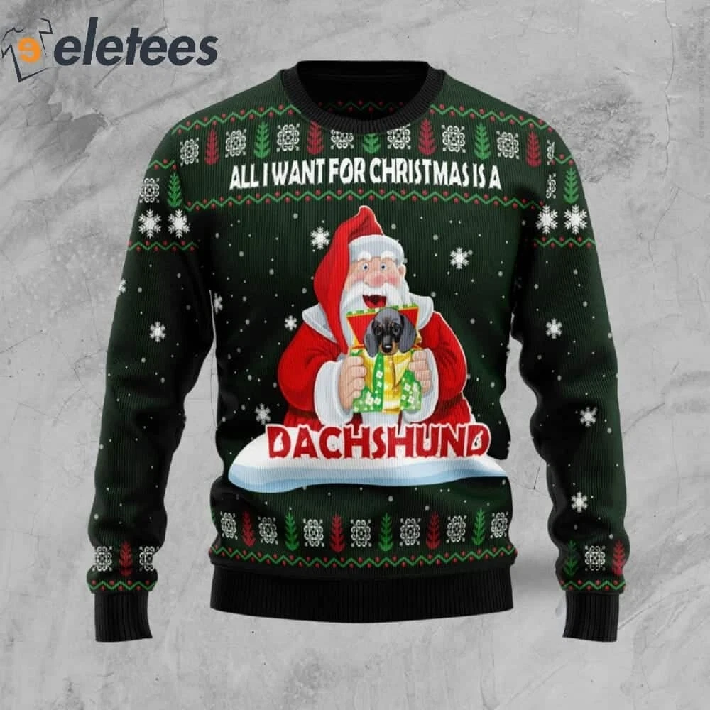 Dachshund Gift Knitted Ugly Christmas Sweater CNJ7TOHC