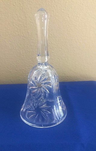 2 VINTAGE BELLS: One w/Pinwheel/Star Pattern 5" and One w/Blue Flowers 3.25" - Picture 8 of 24