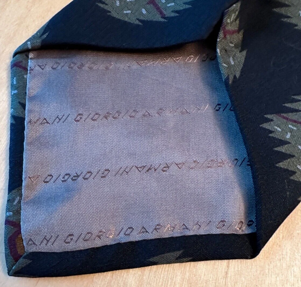 CORBATA GIORGIO ARMANI HECHA EN ITALIA FLORAL ABSTRACTA 100% SEDA PARA HOMBRE Foto 3 de 3