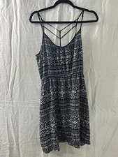 J FOR JUSTIFY Womens Black Geometric Aztec Print Dress Size L