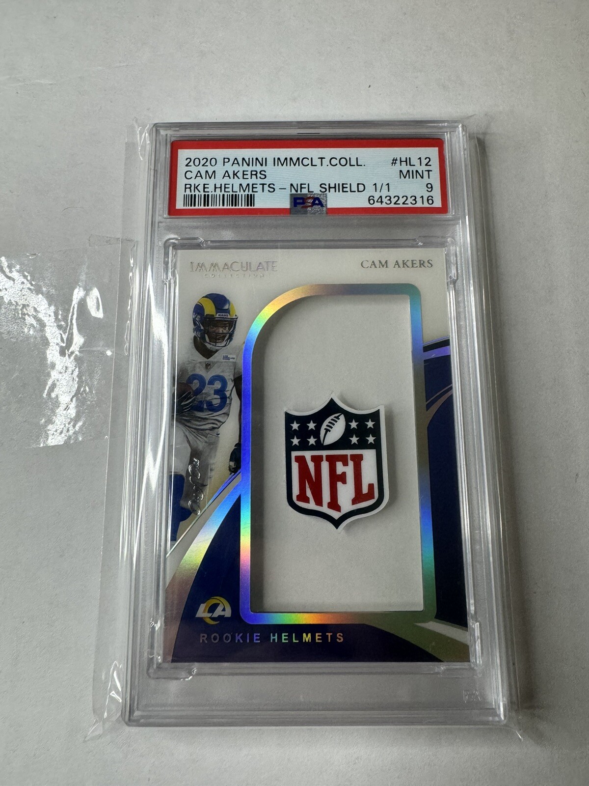 Cam Akers Panini Immaculate Collection Rookie Helmets #HL12 NFL Shield 1/1