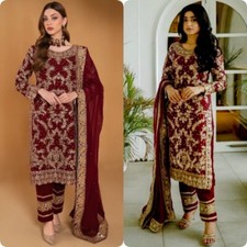 DESIGNER INDIAN PAKISTANI SALWAR KAMEEZ BOLLYWOOD DRESS PARTY WEAR SUIT WEDDING