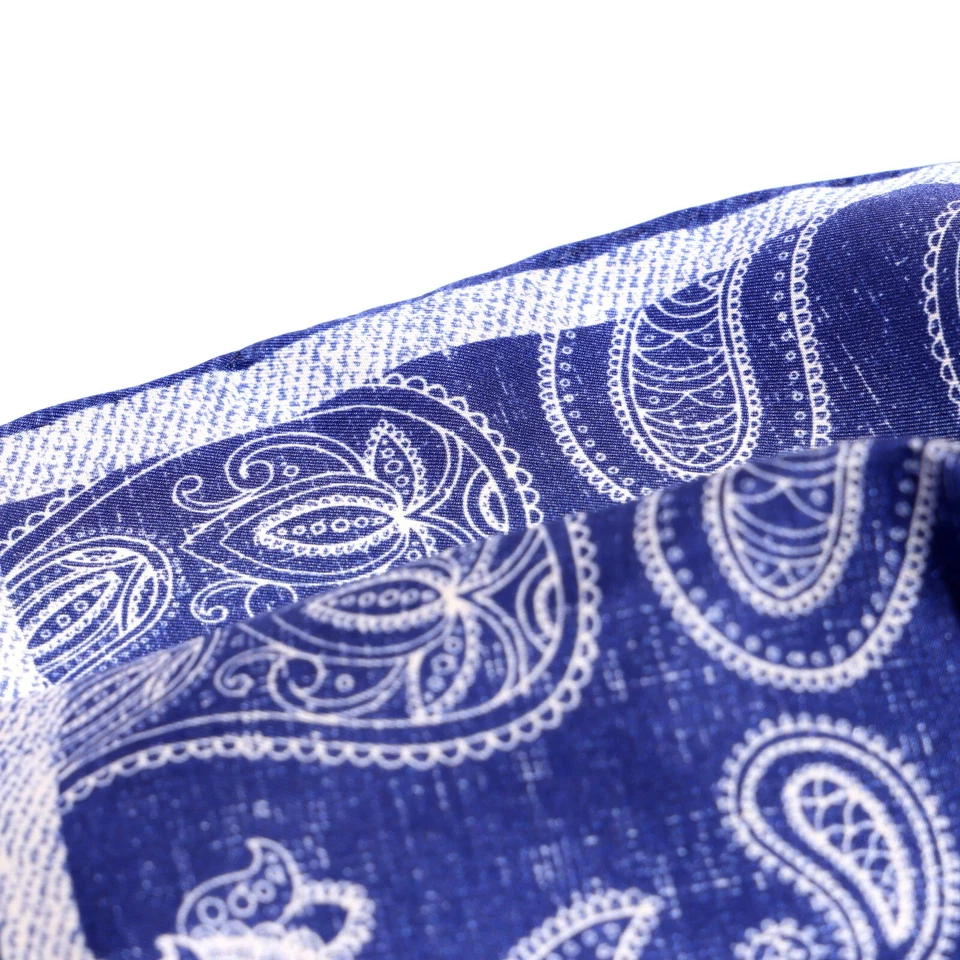 Pañuelo de seda para hombre azul y blanco porcelana azul cuadrado de bolsillo 30 cm 11,8 pulgadas Foto 4 de 4