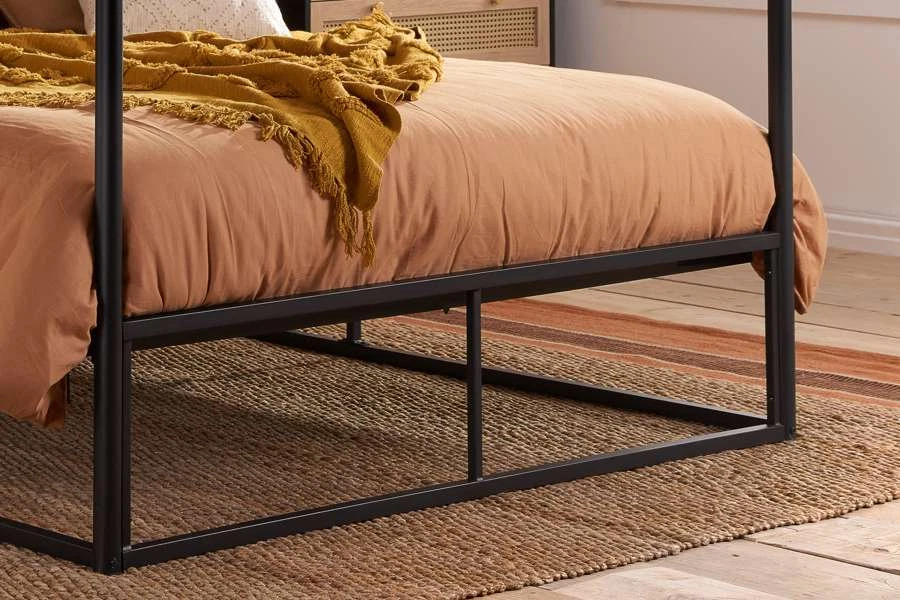 Black wrought on sale iron canopy bed