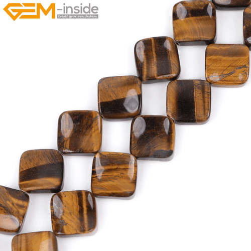 Square Diagonal Twist Assorted Colors Beads Jewelry Making 16mm Natural Stone - Picture 29 of 46