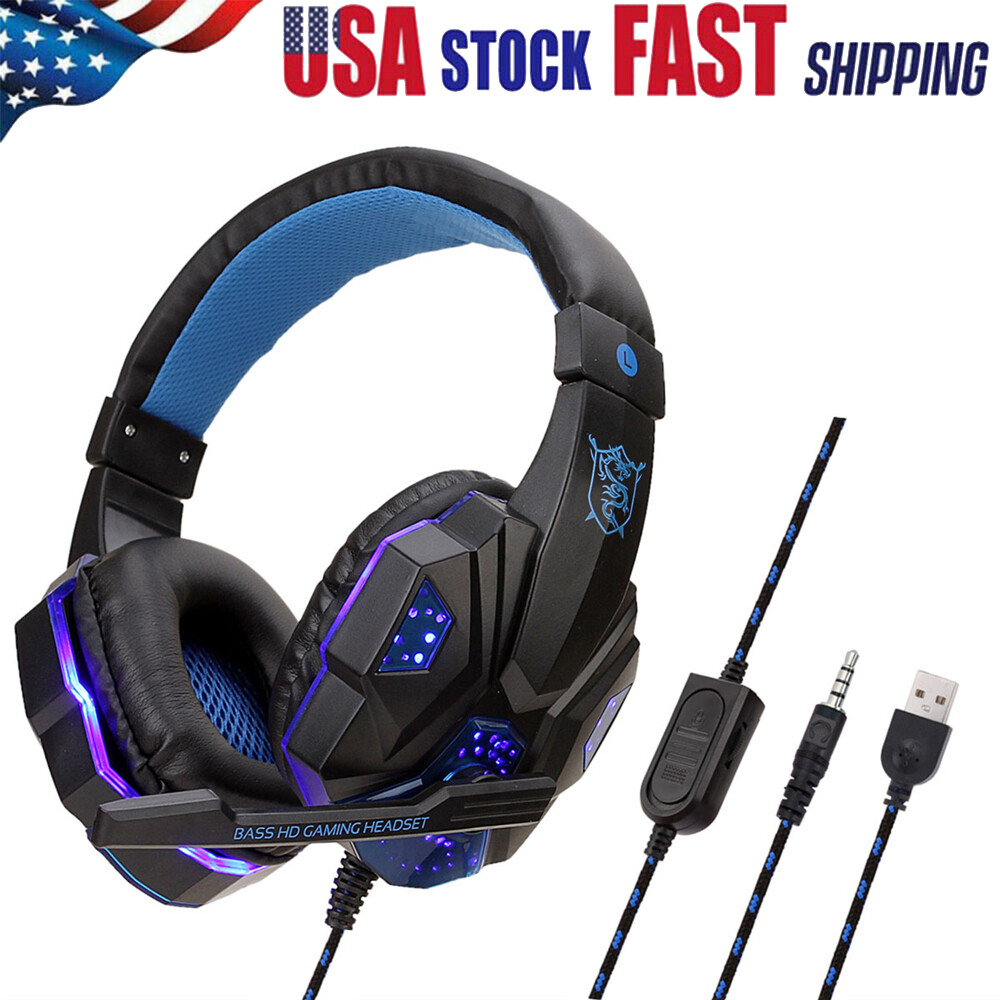 Gaming Headset with Mic Video Game Stereo Headphone For PS4/Xbox One/PC/Computer-image
