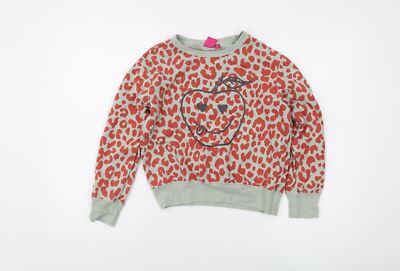 Uniqlo Mädchen grün Tiermotiv Baumwolle Pullover Sweatshirt Größe 9-10 Jahre Pullo