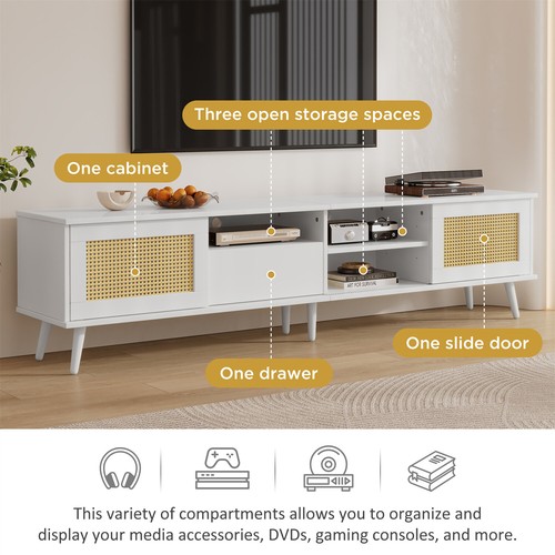 TV Unit Cabinet 200 cm Media Entertainment Center Storage Stand For Living Room - Picture 3 of 14