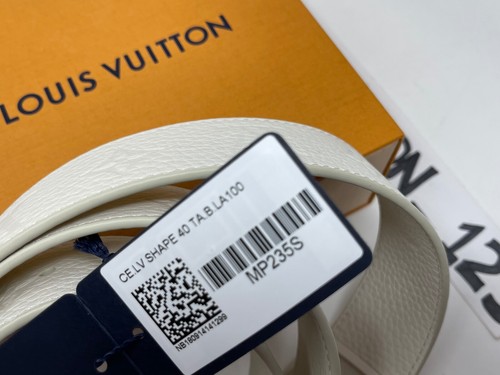 LOUIS VUITTON REVERSIBLE BELT LV 40MM EMBOSSED VIRGIL ABLOH WHITE 100CM MP235 - Picture 3 of 6
