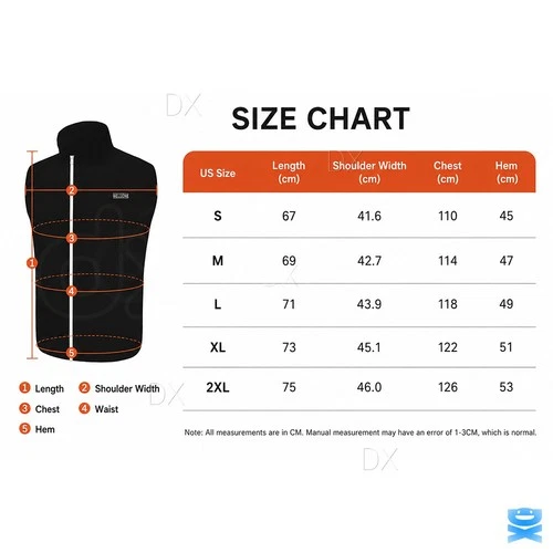 Heated Vest 9 Heating Zones With 10000mAh Battery Pack Electric Heating Vest US image 3