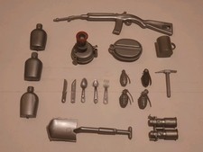 Vintage 70s 80s 90s Action Man Accessories cooking equipment,Rifle, grenades 