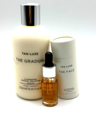 2 Piece Set Tan Luxe Self Tanning Tan Lotion 8.45 oz / The Face Drops 0.33 oz