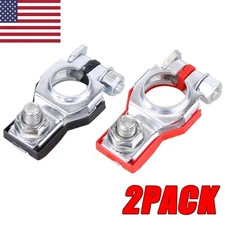 US Car Battery Terminal Clamp Connectors Positive Negative Release Disconnect×2