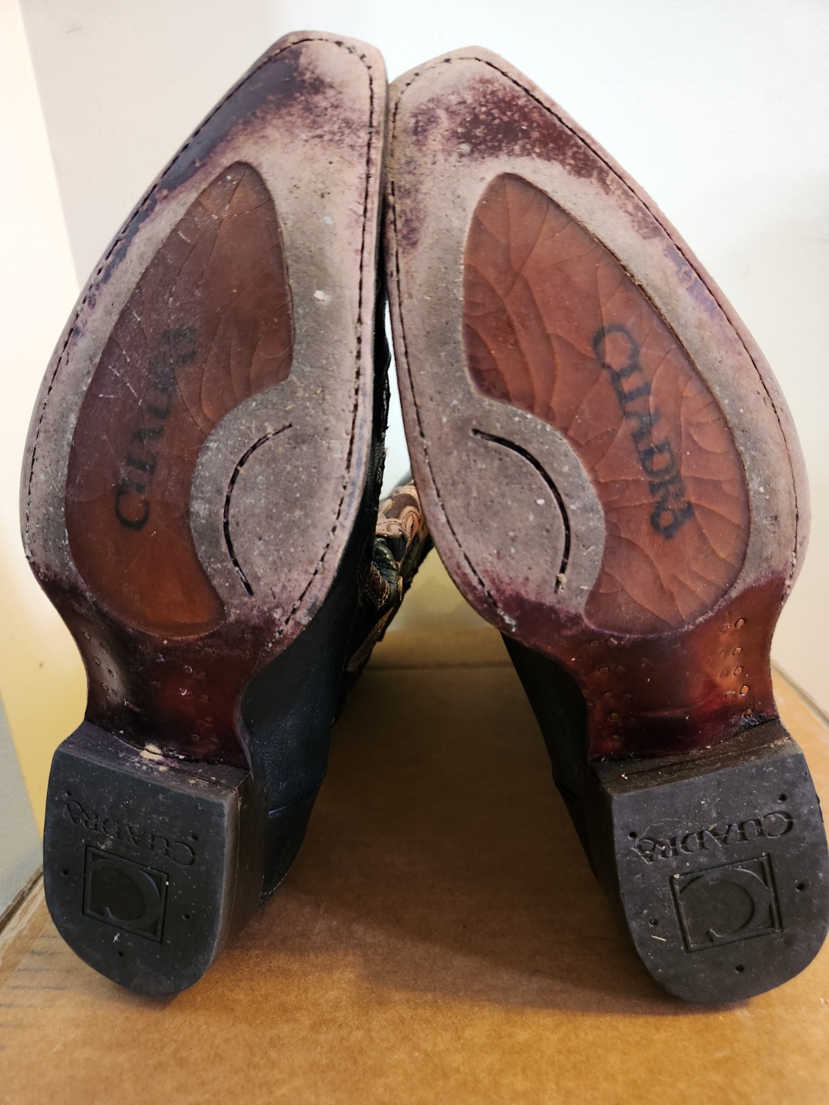 CUADRA TWO TONE BROWN PYTHON COWBOY BOOTS,  Size 9 - image 13