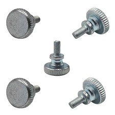 STFRBTH 5PCS M3 x 6mm Thumb Screws, Flat Knurled Head x 6mm, Silver