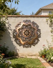 Sri Yantra Sign Wall Art, Heat Colored Metal ...