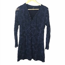 Forever 21 women's size large navy long sleeved dress preloved condition