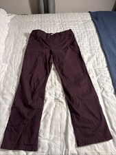 Nine West Heidi Pull On Straight Leg Pants Burgundy Size 10