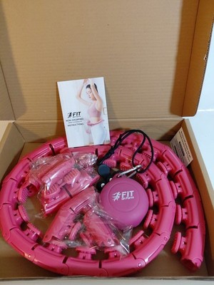 Fit On Form Smart Hoola Hoop 32 Detachable Knots Pink Weighted Hula HOOPS- 57''