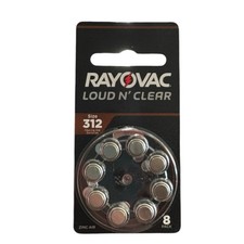 RAYOVAC Hearing Aid size 312 Genuine Batteries, 8 pack EXP 2026