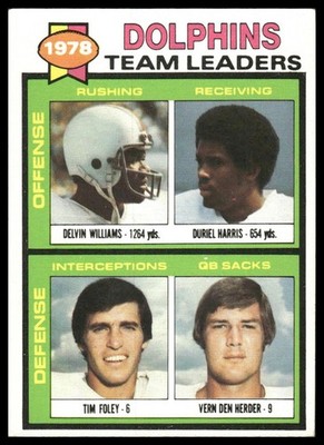 (Williams / Harris / Tim Foley / Vern Den Herder) 1979 Topps #394 Dolphins