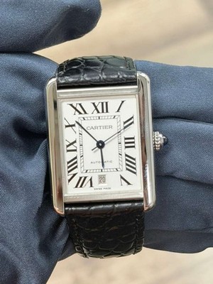 Cartier Tank Solo W5200027 Stainless Steel Silver Dial Auto Mens Watch 31mm
