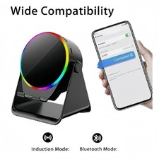 Wireless Induction Speaker - 4 in 1 Bluetooth Speaker Phone Stand with RGB Light